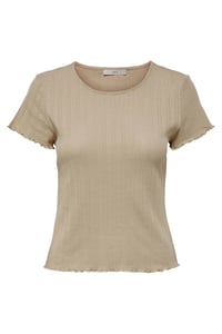 Only ONLCARLOTTA S/S TOP JRS NOOS Bej Kadın T-Shirt 15256154