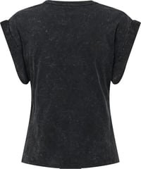 Only ONLDAHLIA S/S TEXT FOLD-UP TOP BOX JRS Siyah Kadın T-Shirt 15316644