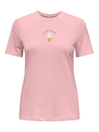 Only ONLFOODIE REG S/S TOP BOX JRS Pembe Kadın T-Shirt 15316728