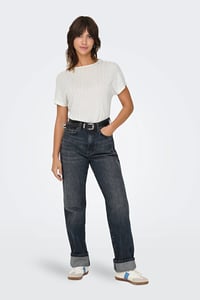 Only ONLIRINA S/S O-NECK TOP JRS NOOS Beyaz Kadın T-Shirt 15349079