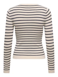 Only ONLMILA LIFE LS STRIPE BUT ONECK CS KNT Bej Kadın Kazak 15335111