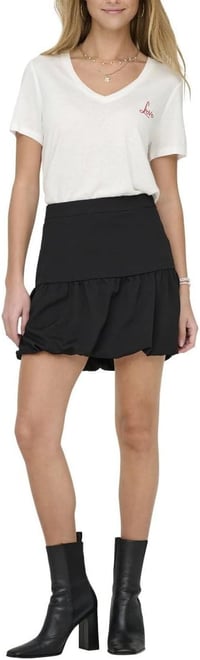 Only ONLNEW BELLE S/S LOVE V-NECK TOP BOX JRS Beyaz Kadın T-Shirt 15343216