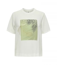Only ONLNEWFLORA S/S ART O-NECK TOP BOX JRS Beyaz Kadın T-Shirt 15343900