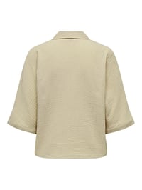 Only ONLTHYRA SS SHIRT NOOS WVN Bej Kadın Gömlek 15267839