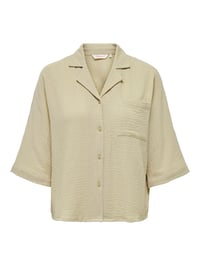 Only ONLTHYRA SS SHIRT NOOS WVN Bej Kadın Gömlek 15267839
