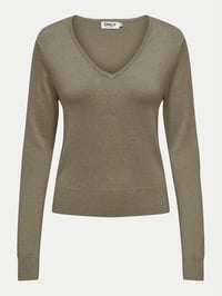 Only ONLVENICE LIFE LS VNECK PULLO KNT NOOS Gri Kadın Kazak 15333990