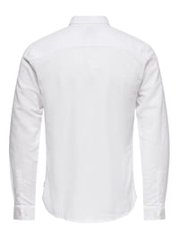 Only&Sons ONSCAIDEN LIFE LS SOLID LINEN BLEND NOOS Beyaz Erkek Gömlek 22012321