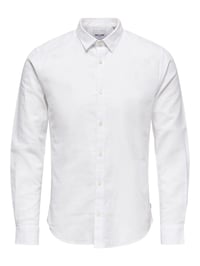 Only&Sons ONSCAIDEN LIFE LS SOLID LINEN BLEND NOOS Beyaz Erkek Gömlek 22012321