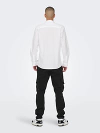 Only&Sons ONSCAIDEN LIFE LS SOLID LINEN BLEND NOOS Beyaz Erkek Gömlek 22012321