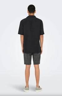Only&Sons ONSCAIDEN LIFE RGSS 1PKT LINENBLEND NOOS Siyah Erkek Gömlek 22031805