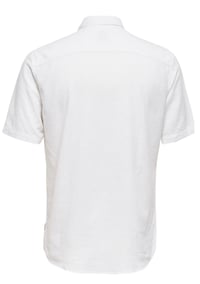 Only&Sons ONSCAIDEN LIFE SS SOLID LINEN BLEND NOOS Beyaz Erkek Gömlek 22009885