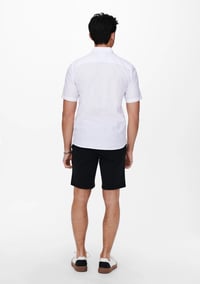 Only&Sons ONSCAIDEN LIFE SS SOLID LINEN BLEND NOOS Beyaz Erkek Gömlek 22009885