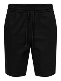 Only&Sons ONSLINUS 0007 COT LIN SHORTS NOOS Siyah Erkek Şort 22024967