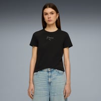 Puma ESS SCRIPT Tee Siyah Kadın T-Shirt 69176001