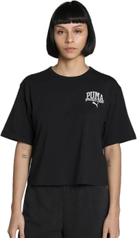 Puma PUMA CLASS Relaxed Crop Tee Siyah Kadın T-Shirt 68503001