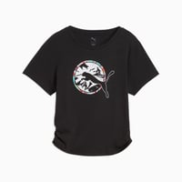 Puma TROPICAL AOP TEE SHORT Siyah Kadın T-Shirt 52686801
