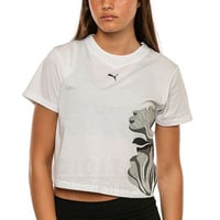 Puma W FLORAL RIBBON GRAPHIC TEE Beyaz Erkek T-Shirt 52748902