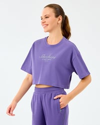 Skechers W Heavy Fabric T-Shirt Mor Kadın T-Shirt S2520183-0277