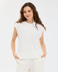Skechers W Soft Touch Loose Fit T-Shirt Beyaz Kadın T-Shirt S2610047-3855