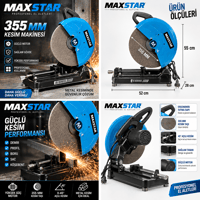 MAXSTAR 355 mm Profesyonel Profil Kesme Makinesi | 45° Açılı Metal Kesim