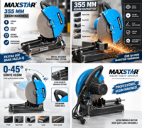 MAXSTAR 355 mm Profesyonel Profil Kesme Makinesi | 45° Açılı Metal Kesim
