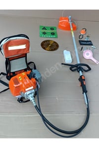 TIRPAN OT BİÇME ÇELİK MOTORU BENZİNLİ SIRT TİPİ 3 ADET UÇ 2.2 KV 52 CC