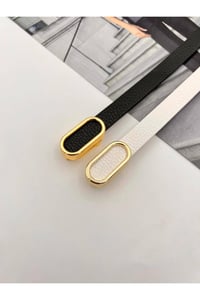 2li Ithal Oval Gold Tokalı Ince Kadın Kemer Pantolon Kemeri Elbise Kemeri Gömlek Kemeri Ceket