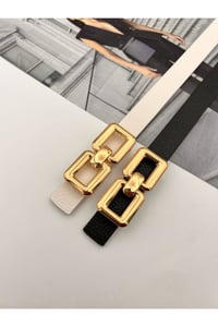 2li Kare Pimli Gold Tokalı Kadın Kemer Pantolon Kemeri Elbise Kemeri Gömlek Kemeri Ceket Kemeri