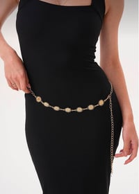 3'lü set Bohem Gold Zincir Kemer – Güneş & Madalyon Detaylı