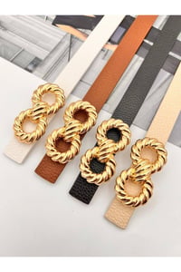4 lü Burgulu Gold Tokalı Kadın Kemer Pantolon Kemeri Elbise Kemeri Gömlek Kemeri Ceket Kemeri