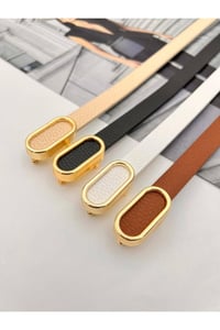 4lü Ithal Oval Gold Tokalı Ince Kadın Kemer Pantolon Kemeri Elbise Kemeri Gömlek Kemeri Ceket Kemer