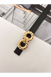 Burgulu Gold Tokalı Kadın Kemer Pantolon Kemeri Elbise Kemeri Gömlek Kemeri Ceket Kemeri Siyah