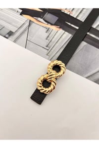 Burgulu Gold Tokalı Kadın Kemer Pantolon Kemeri Elbise Kemeri Gömlek Kemeri Ceket Kemeri Siyah