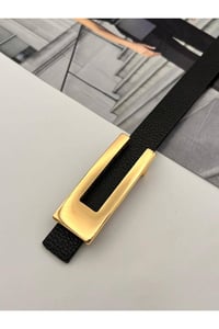 Desng Gold Tokalı Kadın Kemer Pantolon Kemeri Elbise Kemeri Gömlek Kemeri Ceket Kemeri Siyah