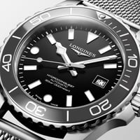 Longines HydroConquest Siyah Laker Cilalı Kadran Super-LumiNova İbreler L3.788.4.70.6