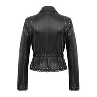 Abina Siyah Kadın Deri Ceket 