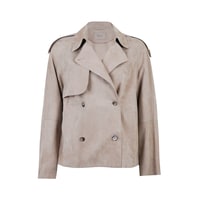 Abree Bej Kadın Süet Deri Ceket