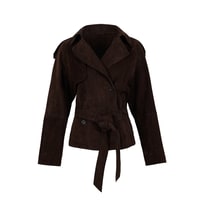 Abree Kahve Kadın Süet Deri Ceket