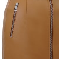 Abrienne Sarı Kadın Deri Etek