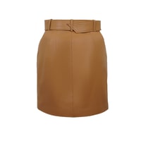 Abrienne Sarı Kadın Deri Etek