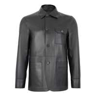 Achak Siyah Erkek Blazer Deri Ceket