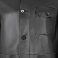 Achak Siyah Erkek Blazer Deri Ceket