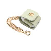 Açık Yeşil Zincir Detaylı Deri Airpods Kılıfı