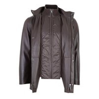 Adahy Kahve Erkek Deri Mont