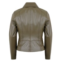 Adelie Haki Kadın Deri Mont