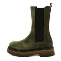 Adella Yeşil Kadın Yandan Lastikli Süet Deri Chelsea Bot