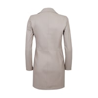 Adrina Krem Kadın Deri Trençkot