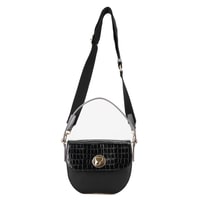 Afsooz Siyah Kadın Kroko Baskılı Deri Omuz Çantası