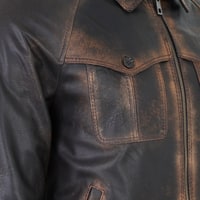 Akon Kahve Erkek Vintage Deri Mont