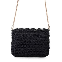 Alaina Siyah Kadın Hasır Omuz Çantası